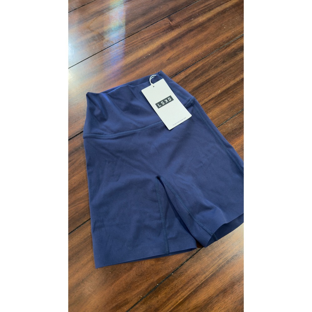 LSKD Elixir Mid Short Tight Future Navy XS High Waist Biker Shorts NEW NWT - Picture 6 of 16